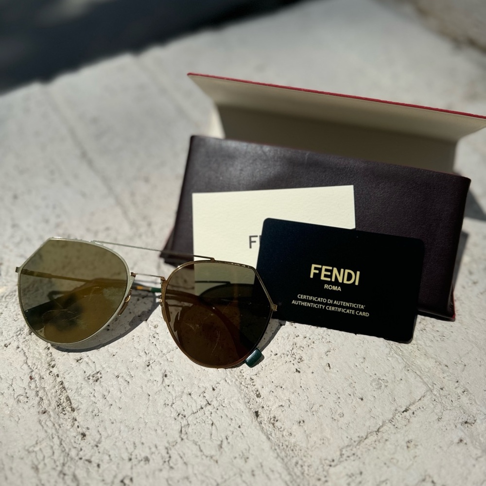 Fendi sunglasses 55mm yellow gold